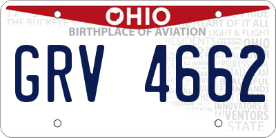 OH license plate GRV4662