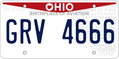 OH license plate GRV4666