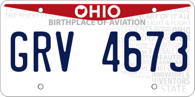 OH license plate GRV4673