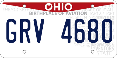 OH license plate GRV4680