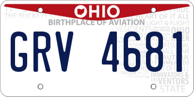 OH license plate GRV4681