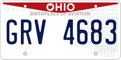 OH license plate GRV4683