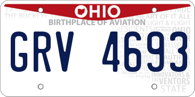 OH license plate GRV4693