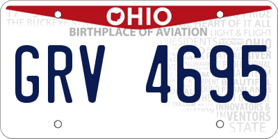 OH license plate GRV4695