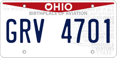 OH license plate GRV4701