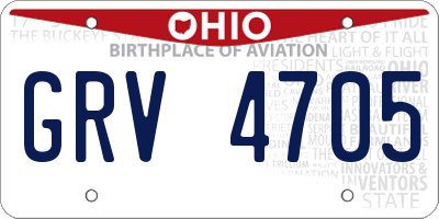 OH license plate GRV4705