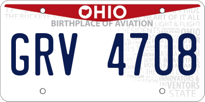 OH license plate GRV4708