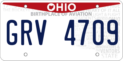 OH license plate GRV4709