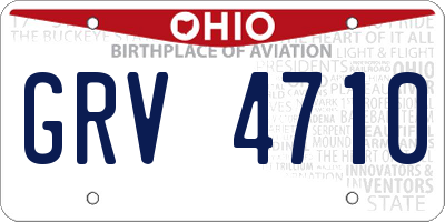 OH license plate GRV4710