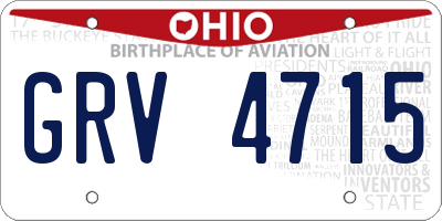 OH license plate GRV4715