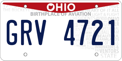 OH license plate GRV4721