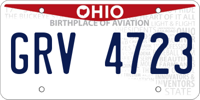 OH license plate GRV4723