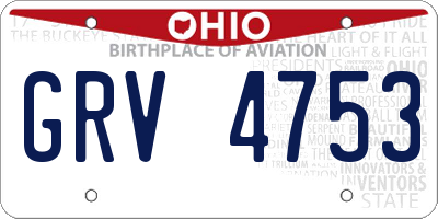 OH license plate GRV4753