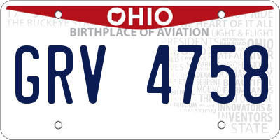 OH license plate GRV4758