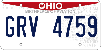OH license plate GRV4759