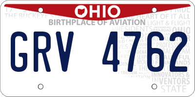 OH license plate GRV4762