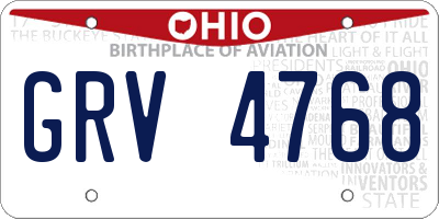 OH license plate GRV4768