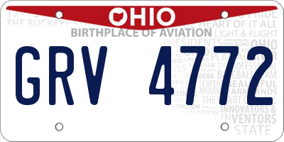OH license plate GRV4772