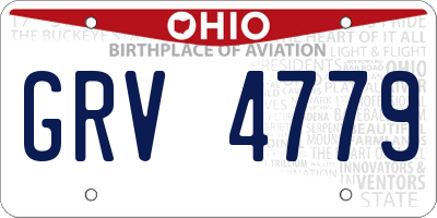 OH license plate GRV4779