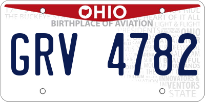 OH license plate GRV4782