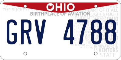 OH license plate GRV4788