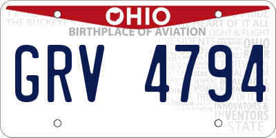 OH license plate GRV4794