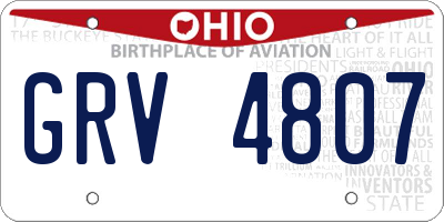OH license plate GRV4807