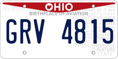 OH license plate GRV4815