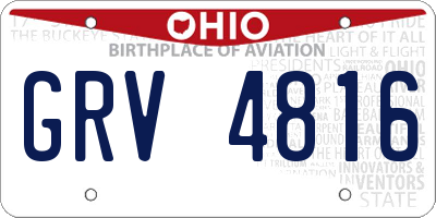 OH license plate GRV4816