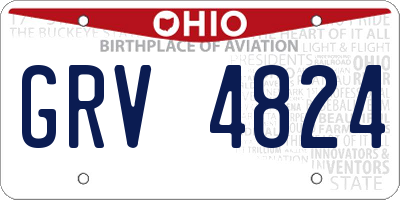 OH license plate GRV4824