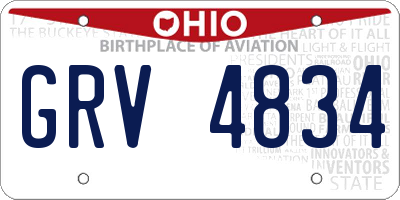 OH license plate GRV4834