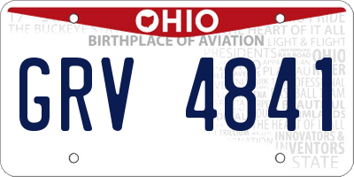 OH license plate GRV4841