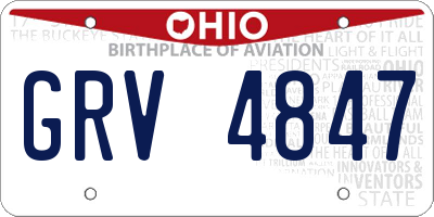 OH license plate GRV4847