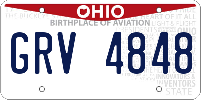 OH license plate GRV4848