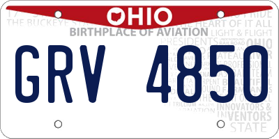 OH license plate GRV4850