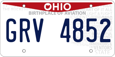 OH license plate GRV4852