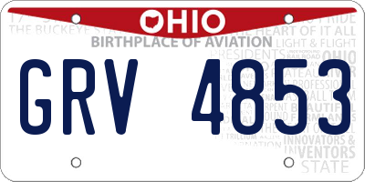 OH license plate GRV4853