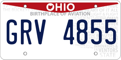 OH license plate GRV4855