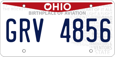 OH license plate GRV4856