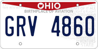 OH license plate GRV4860