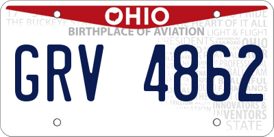 OH license plate GRV4862