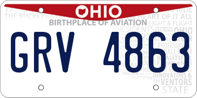 OH license plate GRV4863