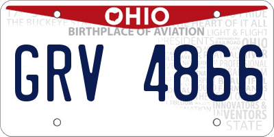 OH license plate GRV4866