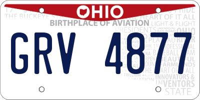 OH license plate GRV4877