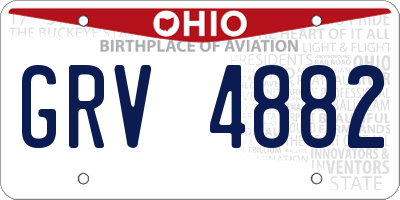 OH license plate GRV4882