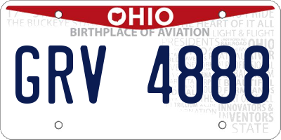 OH license plate GRV4888