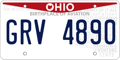 OH license plate GRV4890