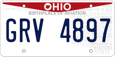 OH license plate GRV4897