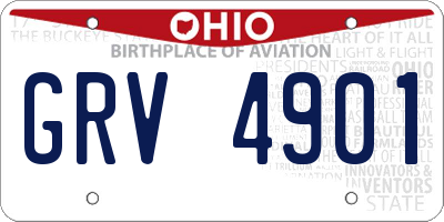 OH license plate GRV4901