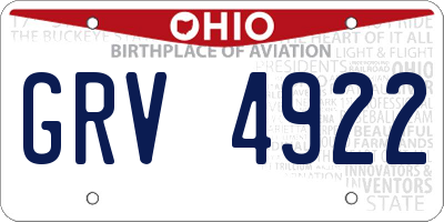 OH license plate GRV4922